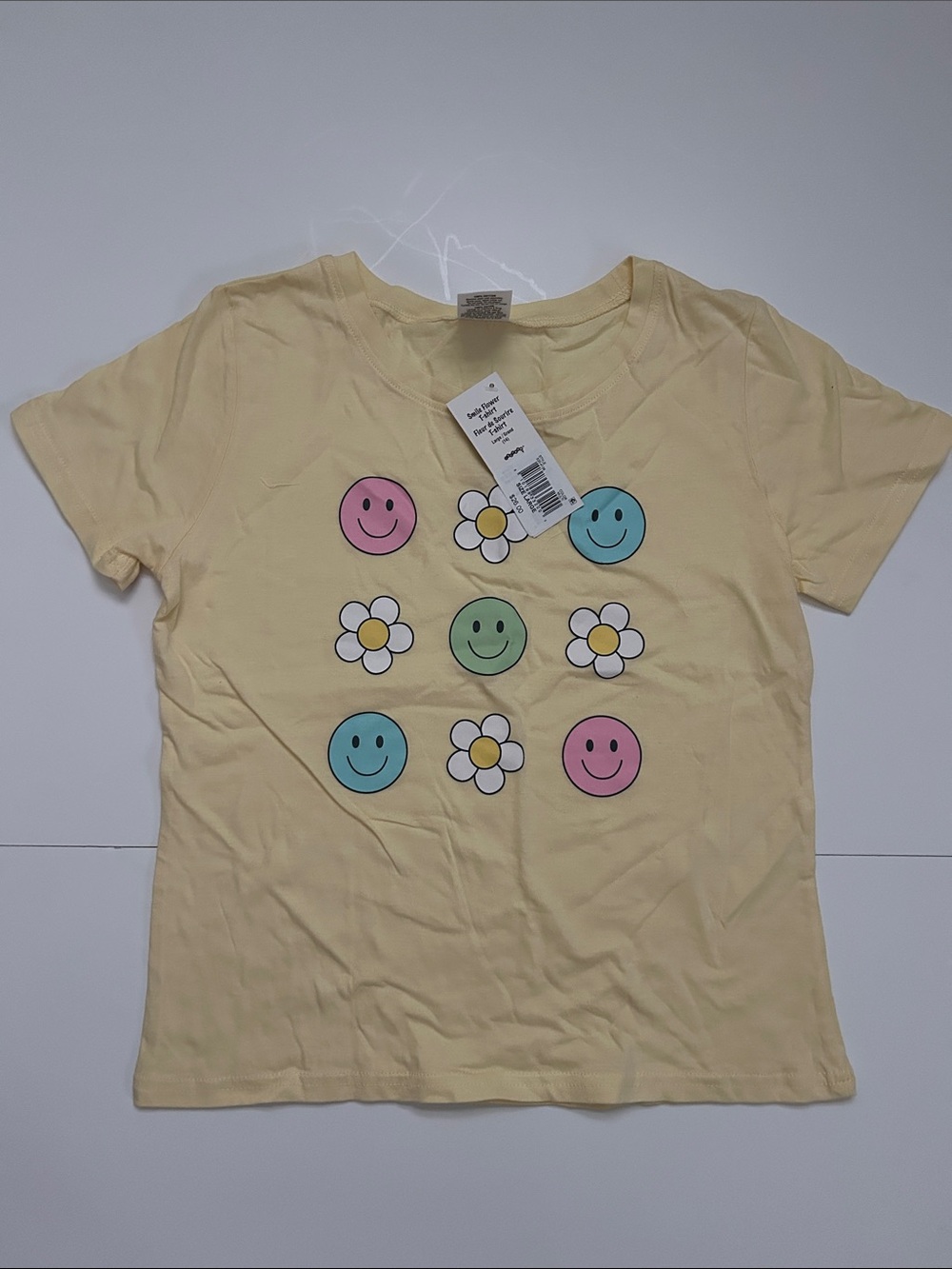 Icecream Pastel Daisy & Smiley Tee - Yellow, Pink, Blue, Green